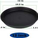 6 Pack of 12 inch Plant Saucer, Heavy Duty Plastic Plant Saucer 12 inch Round, Plant Tray for Pots, Flower Saucers for Indoors, Garden Plate Bowls, Trays for Planter 10"/11"/12" (Black)