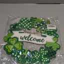 Wooden St. Patrick's Day Decoration Shamrock Door Wreath for Front Door Sign Wall Signs Shamrock Clover Spring Decoration, Irish Sign Welcome Hanging for Home Decor Party Outdoor Indoor Supply