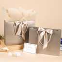 PASEOTA 12.6" Gift Bags Bulk, 10 Pcs Gift Bags with 20 Tissue Paper 10 Greeting Cards, Luxury Bag with Handles for Wedding Birthday Mother's Day (Champagne)