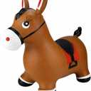 INPANY Bouncy Horse Hopper Toys, Toddlers Bouncing Farm Animals, Inflatable Jumping Hopping Horse, Ride on Rubber Bouncer for Kids, Outdoor Indoor Cool Birthday Gifts for 2 3 4 Year Old Girl Boy