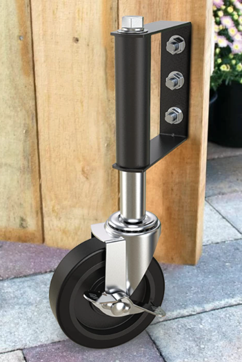 HOLKIE 2 Pack 100mm Gate Wheel Heavy Duty Spring Loaded Gate Wheel Swivel Gate Castor Wheel for Wooden Gate and Fence
