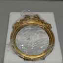 2 Pack Small Vintage Gold Mirror 6" Round Portable Bow Mirror for Women Make up Dressing Bedroom Table Decoration