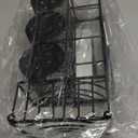 Metal Utensil Caddy with 5 Compartments, Black Mesh Silverware Caddy Organizer, Flatware Storage Holder for Napkins, Plates, Party, Camping, Picnic, Buffet, RV, BBQ, Kitchen, Countertop