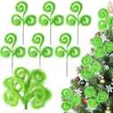 Vloso 6 Pcs Christmas Tree Topper,17 Inch Christmas Tree Ornament,Green Furry Christmas Picks for Tree Decorations