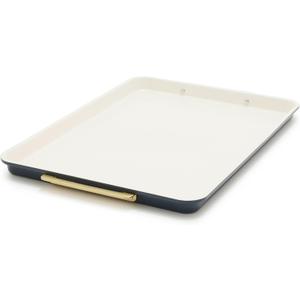GreenPan Reserve Bakeware 13"x18" Half Baking Sheet Pan, Ceramic Nonstick Baking Pan, PFAS & BPA Free, Gold Handles, Durable Steel, Versatile & Space Saving Ovenware, Freezer to Oven Dish, Oxford Blue