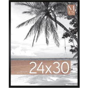 MCS Foundation 24x30 Poster Frame Traditional Black, Vertical & Horizontal Wall Hanging Large Picture Frame for Photos, Posters & Art Prints (1-Pack)