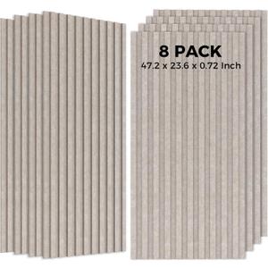 Acoustic Panels, 8 Pack Soundproof Panels,47.2”x23.6”x0.72”,Camel, 8PCS