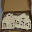 GORGECRAFT 24Pcs 2 Sizes Christmas Wood Ornaments Unfinished House Shape Tag Slices Tree Home Hanging Craft Wooden Cutouts Embellishments for DIY Xmas Ornament Wedding Birthday Party Gifts Decor