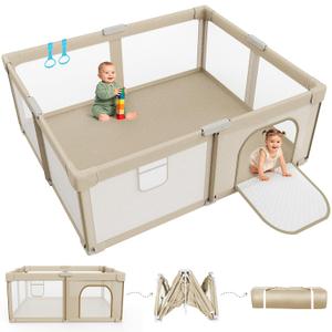 Foldable Baby Playpen 71 x 59 Inch, Large Playpen for Babies and Toddlers