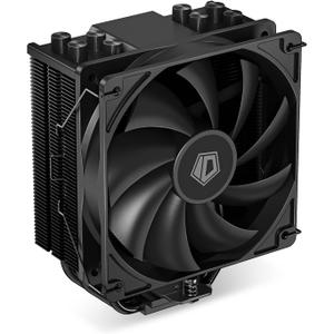 ID-COOLING SE-214-XT Black CPU Cooler All-Black Layout, 4 Direct-Contact Heat Pipes, 120mm PWM Fan, Noninterference with RAM, TDP 180W, Work with Intel LGA1700/1851/1200/115X and AMD AM5/AM4 Sockets