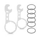 Calvana 2 Water Filter Wrenches with 6 Durable Rubber O-Rings, Compatible with GE Water Systems GXWH20F, GXWH04F, GXRM10RBL, GX1S01R, Quick Installation & Removal Tool, White
