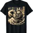 Japanese Cat Katana Japan Samurai T-Shirt XL