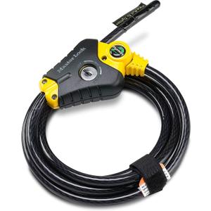 Master Lock Black and Yellow Python Cable Lock with Key, Outdoor Lock for Bikes, Trail Cameras, and Other Equipment, 6 Foot Long x 3/8-Inch Diameter, 8413DPF