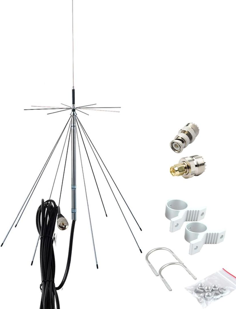 Discone Antennas D3000/ Scanner Antenna/CB UHF VHF Antennas 25-3000MHz for Scanner SDR Radio, Receive Transmit HF VHF UHF MW SW HF AIR FM FRS GMRS Antenna