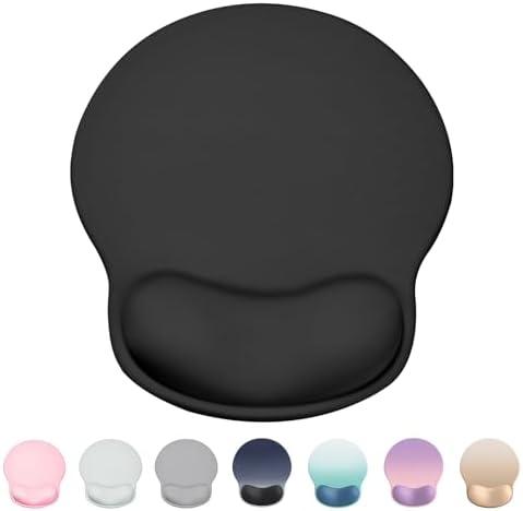 Laborio Ergonomic Mouse Pad with Wrist Rest, Large Mousepad(10.6'' x 9''), Wrist Support Mouse Mat with Non-Slip Base, Pain Relief for Laptop & Computer (Black)