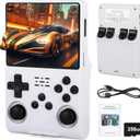 R40S Pro Handheld Retro Gaming Console – 256GB Storage, 3800mAh Battery, 3.5" Full-Lamination IPS Screen, 20+ Emulators, Preloaded 30, 000 Games, WiFi Multiplayer Support (White)