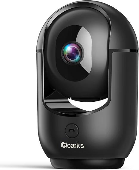 Cloarks 2K Pan/Tilt Security Camera, WiFi Indoor Cameras for Home Security with AI Motion Detection, Pet/Dog/Baby Camera with Phone App, 2-Way Audio, 24/7, Siren, TF/Cloud Storage，Black