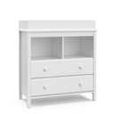 Storkcraft Alpine 2 Drawer Changing Table Chest (White) - Attached Changing Table Topper Fits Any Standard-Size Baby Changing Pad, 2 Drawers, 2 Shelves for Extra Nursery Storage, Easy to Assemble