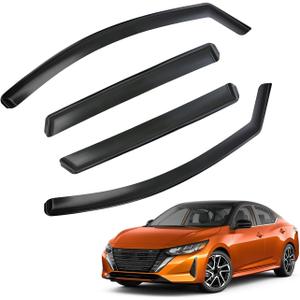 in-Channel Rain Guards Compatible with 2020-2025 Nissan Sentra Smoke Tinted Window Deflectors Visors 4-Piece Set 2021 2022 2023 2024