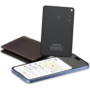 CASCHO Wallet Tracker Card [Apple MFi Certified] Air Tracker Tag, 0.06in Rechargeable Smartcard Work with Apple Find My, Keys Finder and Item Locator for Passport, Bags, Laptop, Black 1 Pack, iOS only