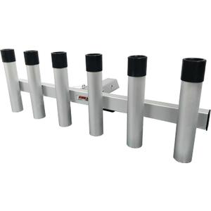 Extreme Max 3005.4275 Aluminum Pivoting Fishing Rod Holder for 2" Hitch Receivers - 6-Rod Capacity, Grey