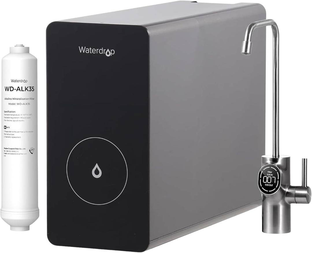 Waterdrop D6 Reverse Osmosis Water Filter, 600 GPD Under Sink Reverse Osmosis System, Reduce PFAS, 2:1 Pure to Drain, Waterdrop  Water Filter WD-ALK35