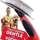 Dog Slicker Brush - Large - Protective Ball Tipped Pins Massages Pet Skin - Professional Groomer Dog Brush for Goldendoodle - Golden Retriever Brush (Large Size) (1 Count (Pack of 1))