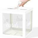 White Clear Cards Box, White Cards Receiving Box For Wedding, Engagement, Birthday, Bridal or Baby Shower, Graduation, Anniversaries Party Decorations Supplies