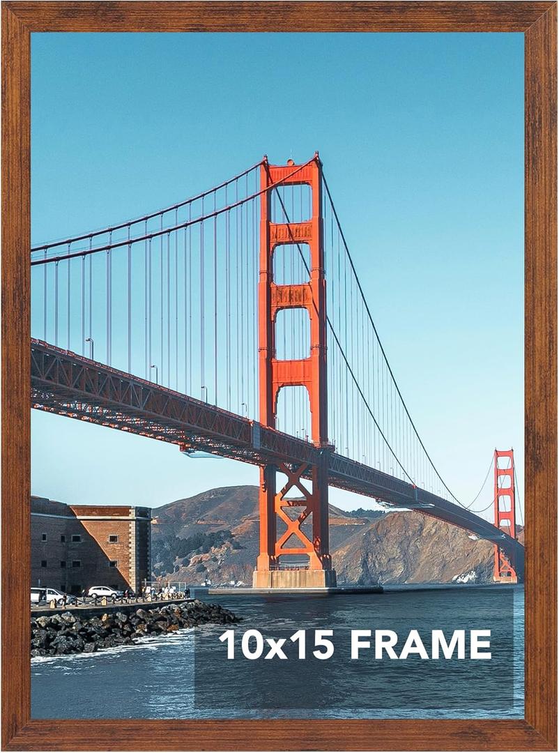 OMISHE 10x15 inch Picture Frame Bronze for Wall Hanging, 10 x 15 Frame Wall Gallery Photo Frame, Bronze