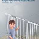(85-113 inch Width) Extra Wide Baby Gate Extra Long, Large Dog Gate Indoor, Child Proof Gate, Kiddie Gates, Baby Gate for Doorways. White, Dog Gates for The House. Pressure Mount Pet Gate.