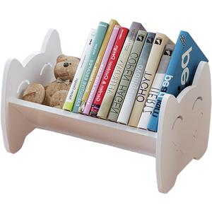 Hggzeg Kids Bookcase, Small Desktop Children Bookshelf, White Book Organizer for Kids Room, Tabletop Book Shelf and Storage Rack in Living Room/Office/Home(White)