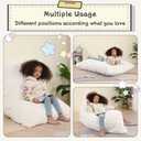 MOMCAYWEX 3-in-1 Kids Bean Bag Chair, Gaint Pillow Mattress for Kids, 35" x 50" x 10", Cream