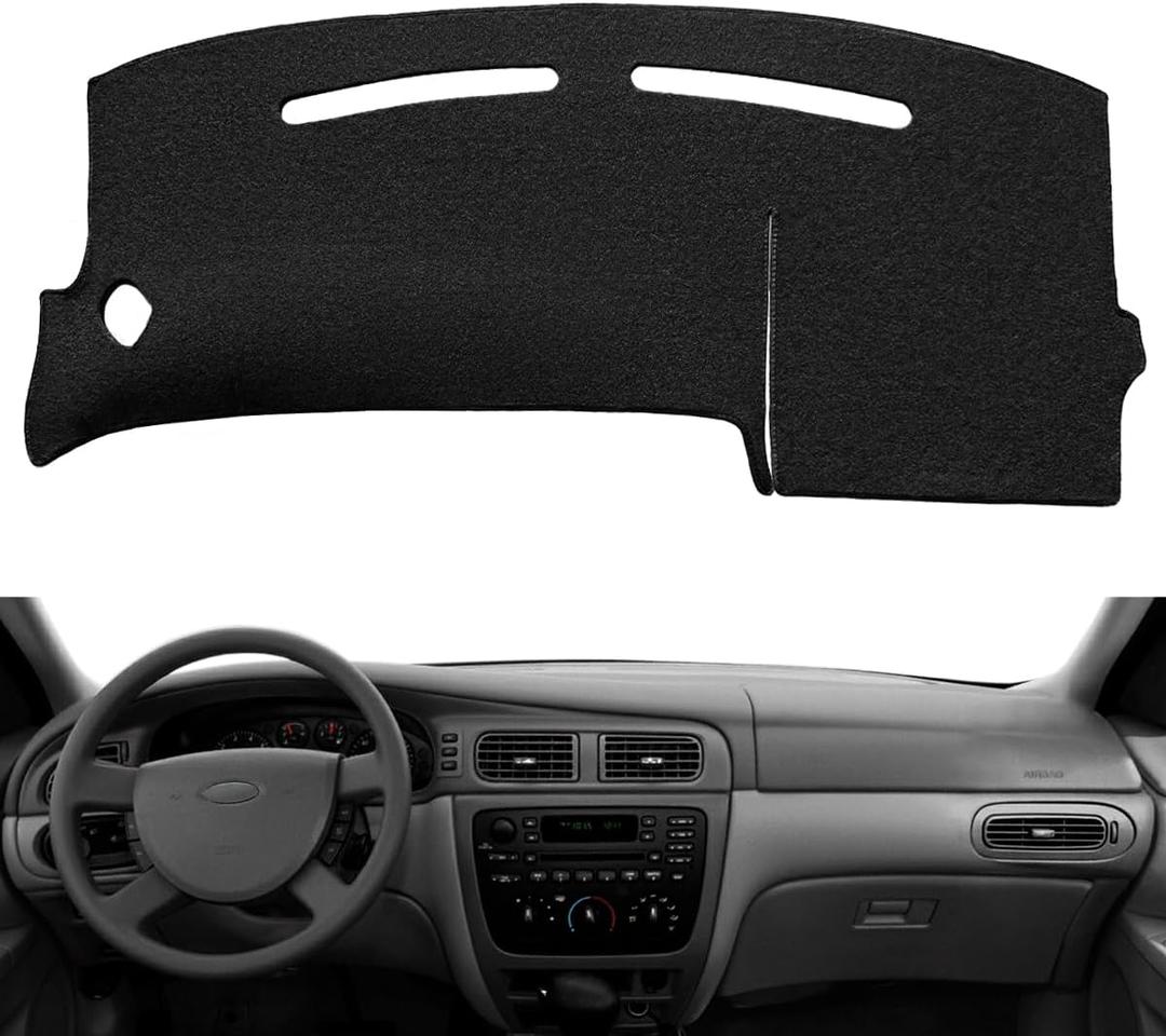 Dash Cover Mat Custom Fit for Ford Taurus/Mercury Sable Without Sensor Cutout,Dashboard Pad Cap Carpet Protector K221 (Black)