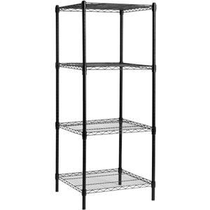 HollyHOME 4 Shelves Adjustable Steel Wire Shelving Rack, Metal Heavy Duty Storage Shelf, Bathroom Storage Tower Kitchen Shelving, 6060CM