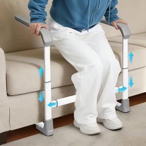 Couch Stand Assist Aid for Elderly, Height&Width Adjustable Sofa Lift Assist Devices for Seniors Sit to Stand, Non-Slip Toilet Safety Rails, Standing Support Aids with Steel Tubes,350 lbs