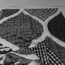 JAWO Black and White Shower Curtain for Bathroom, Bohemian Chic Geometric Pattern Modern Paisley Fabric Shower Curtains Set, Abstract Bohemia Restroom Decor Accessories with Hooks 72X72Inches