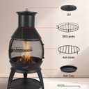 VEVOR Chiminea, 22 Inch Outdoor Wood Burning Firepit, Iron Spherical Fireplace for BBQ & Warming, Wooden Fire Pit with Grill Mesh, Chimney Coat & Rustproof Chiminea Lid, for Patio, Garden, Backyard