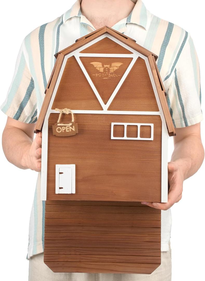 Big Bat Box - Big Bat Barn 3 Chamber, Large Bat House for Outside - Artificial Roost Kit for Wall-Mount - Bat Houses for Backyards