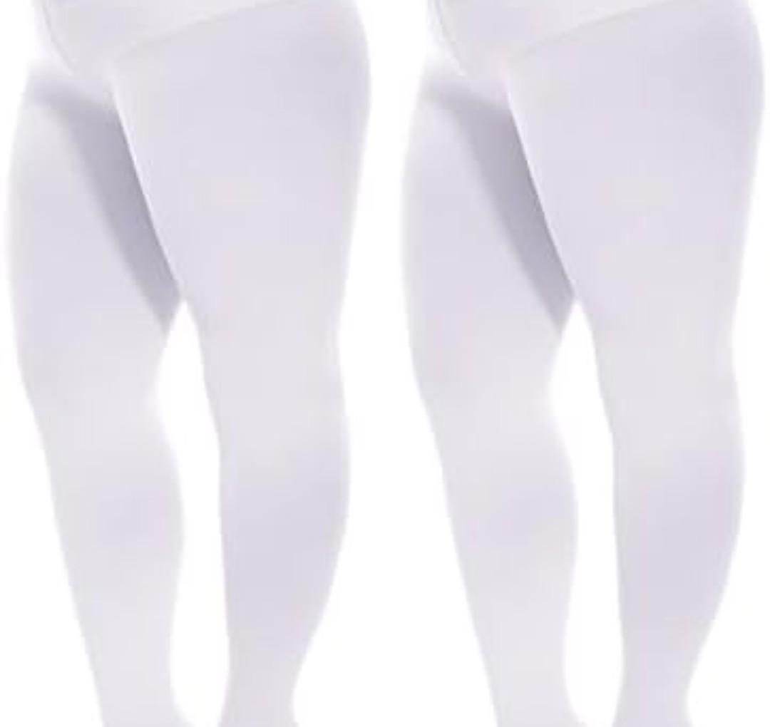 Citystl 2 Pairs Plus Size Tights for Women, 80D Opaque Black Tights, Solid Color Soft Microfiber Size 3XL/4XL