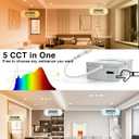 Adetu 4 Inch Anti-Glare LED Downlight,Dimmable Ceiling Light with 5CCT Reset,Selectable from 2700K to 5000K - 12W 1080LM, ETL Certified (White, 12 Pack Round)