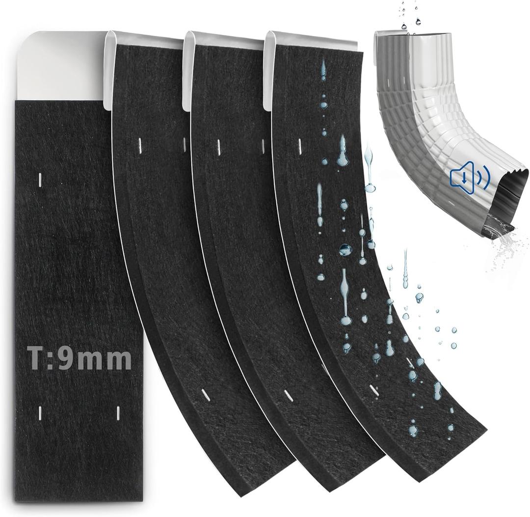 2.7"x11.8" Gutter Noise Dampener, 4 Pack Rain Gutter Downspout Silencer Insert Adjustable Rain Noise Downspout Drip Silencer-Fit 2"x3" Gutter Downspout Extensions