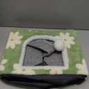 Lesure Indoor Cat Beds Kitten House - Large Cat Cave for Pet Cube with Fluffy Ball Hanging, Foldable Small Animal Hideaway, 16.5x16.5x13 inches, Flower Garden Green