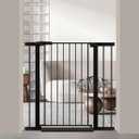 Fairy Baby 38" Extra Tall Baby Gate for Stairs Doorways, Fits Openings 29.5" to 40.5" Wide, Auto Close Extra Wide Dog Gate Indoor for House, Metal Pressure Mounted Safety Child Gate for Pets, Black