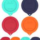 Sophico Silicone Replacement Lids for Pyrex and Anchor Hocking Glass Custard Cups 6oz, Round Silicone Cover for Food Storage (Container not Included)