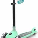 SereneLife Toddler Scooter, Adjustable Micro Scooter for Ages 2-5, Lightweight Kids 3 Wheel Design with LED Light-Up Wheels, Anti-Slip Deck & Lean-to-Steer Control, Indoor/Outdoor Use (Mint Green)
