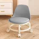Low Rolling Stool with Wheels,Mini Rolling Garage Stool with Back Support,360° Rotating Floor-Friendly Wheels for Home, Office,Garage & Salon (Gray), 15.3 x 12.6 x 17.3 inches