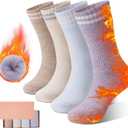 SISOSOCK Thermal Warm Soft Cozy Fluffy Socks for Women, Extreme Cold Weather Thick Heated Socks, Plush Winter Gifts for Women (Solid Color-eg3-1)