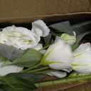 34.5" White Artificial Flowers Silk Fake Flower 3Pcs Eustoma Lisianthus Flowers with Long Stem Faux Flowers Arrangement Branch with 4 Heads for DIY Wedding Party Centerpiece Bouquet Table Home Decor