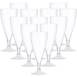 Cq acrylic 12 Pack Champagne Flute with Outer Cup 5 Stemless Clear Plastic champagne flutes,Shatterproof,Reusable,BPA-free,Ideal for Home Bar, Special Occasions