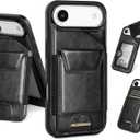 Compatible with iPhone 17 Air Wallet Case with Card Holder,Women Men Phone Case PU Leather RFID Blocking Shockproof Magnetic Flip Cover Credit Card Slots Kickstand,for Apple 17 Air,Black